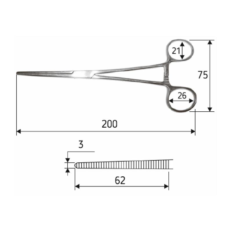 Затискач судинний Rochester-Pean, 20 cм, прямий, J-17-104.Surgicon